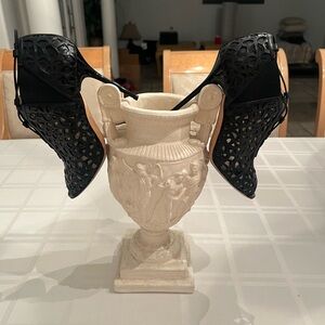 Jimmy Choo Tactic Cut Out Caged Black Perforated Bootie Pumps 37 1/2 New $1595